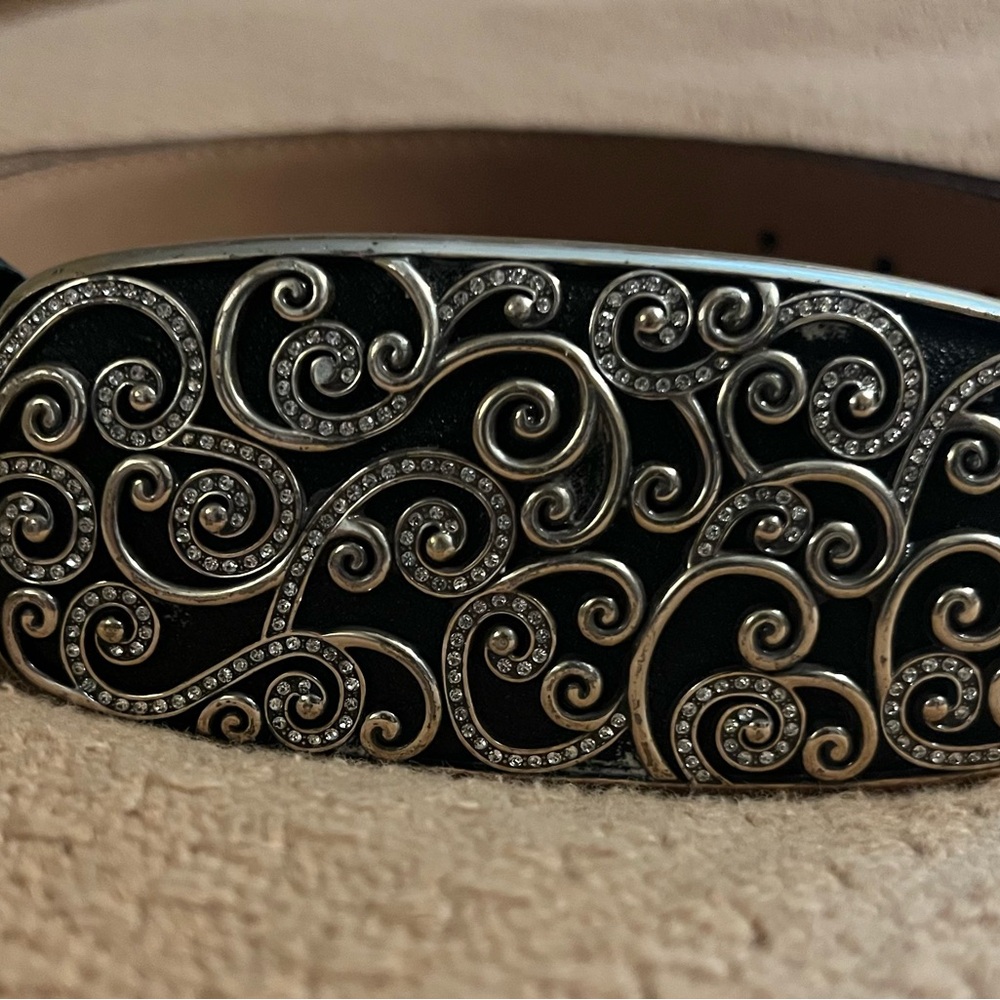 Brighton Black and Silver Ornate Belt